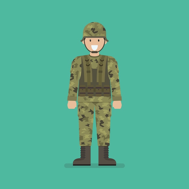 Vector army soldier character