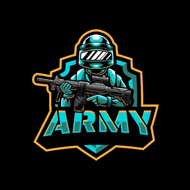 army soldier mascot logo design 