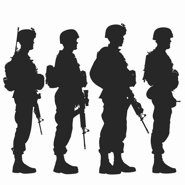 Vector army soldier silhouette