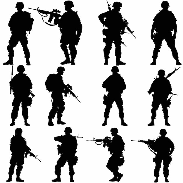 Vector army soldier silhouette