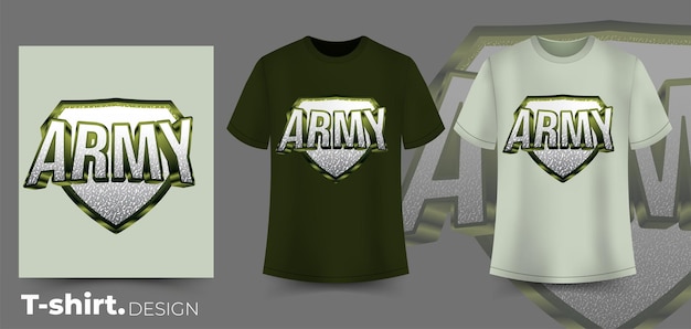 Армейская стильная футболка и модный дизайн одежды