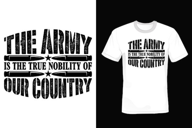 Army T shirt design typography vintage