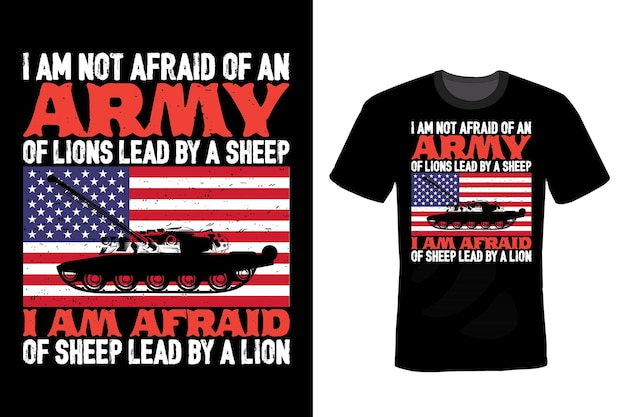 Vintage t-shirt design tipografia dell'esercito