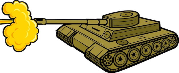 Vector army tank attack