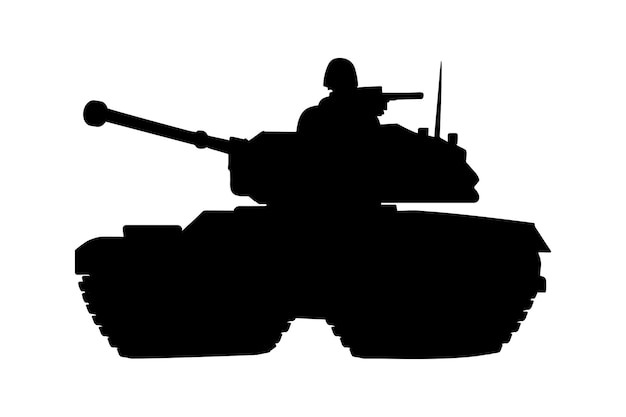 Vector army tank silhouette vector illustration