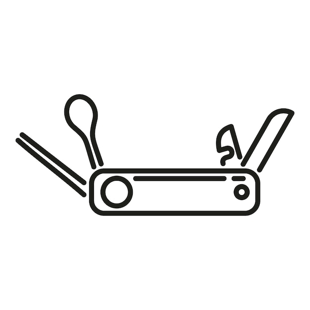 Army tool icon outline vector Knife multitool Swiss pocket