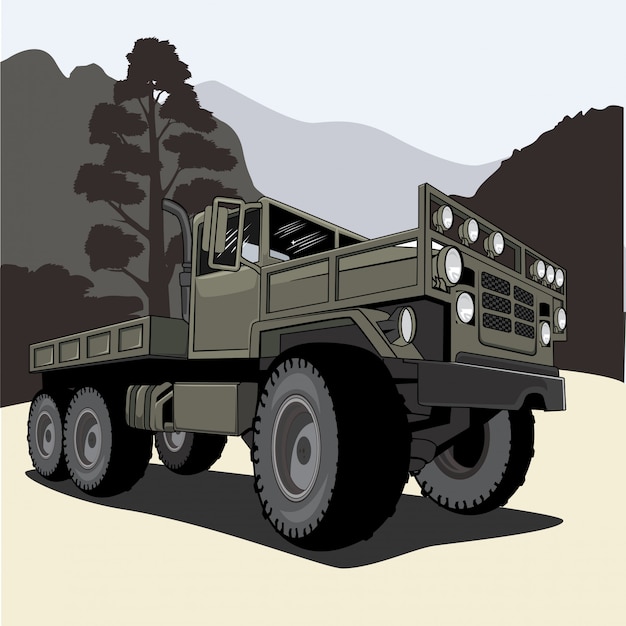 Vector army truck illustration