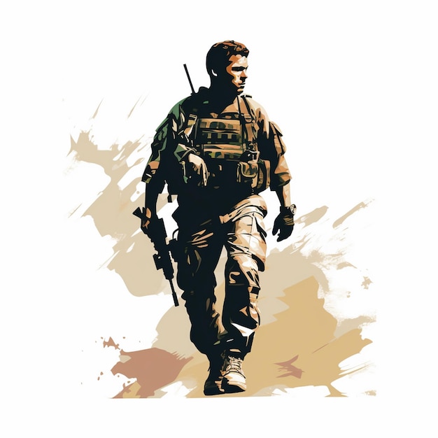 Esercito vettore illustrazione militare soldato design bandiera guerra sfondo poster indipendenza