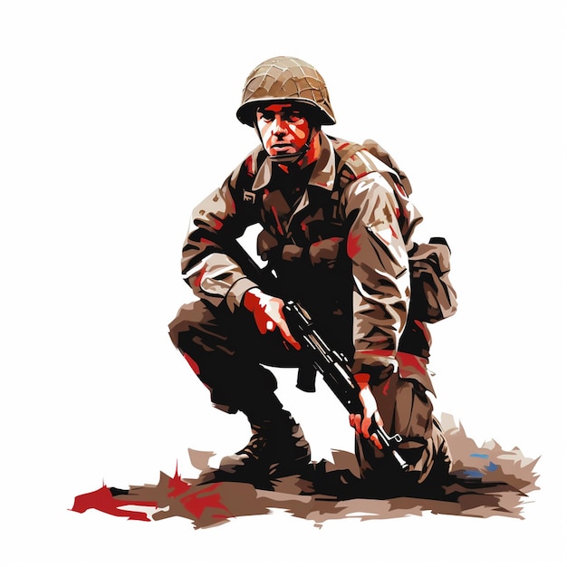 Esercito vettore illustrazione militare soldato design bandiera guerra sfondo poster indipendenza