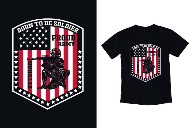 Vector army veteran typography tshirt design