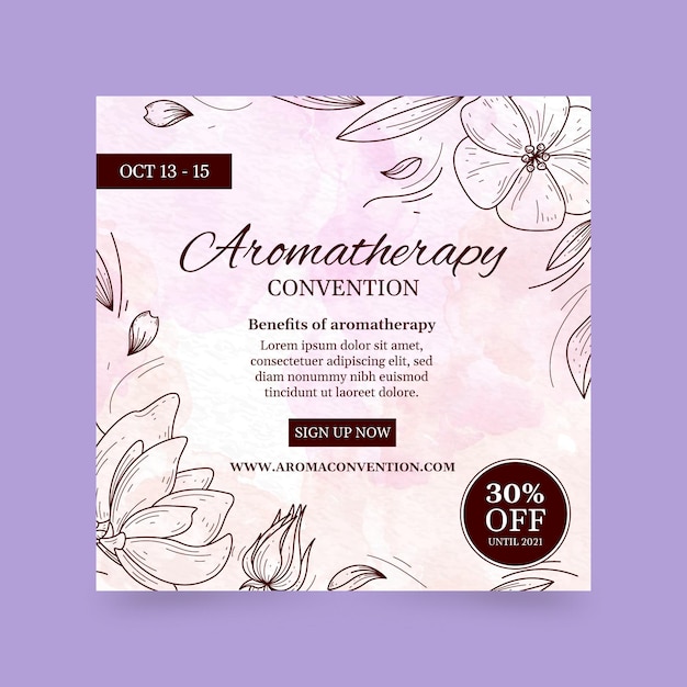 Aromatherapie conventie vierkante flyer