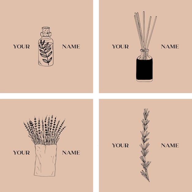 Aromatherapie logo set