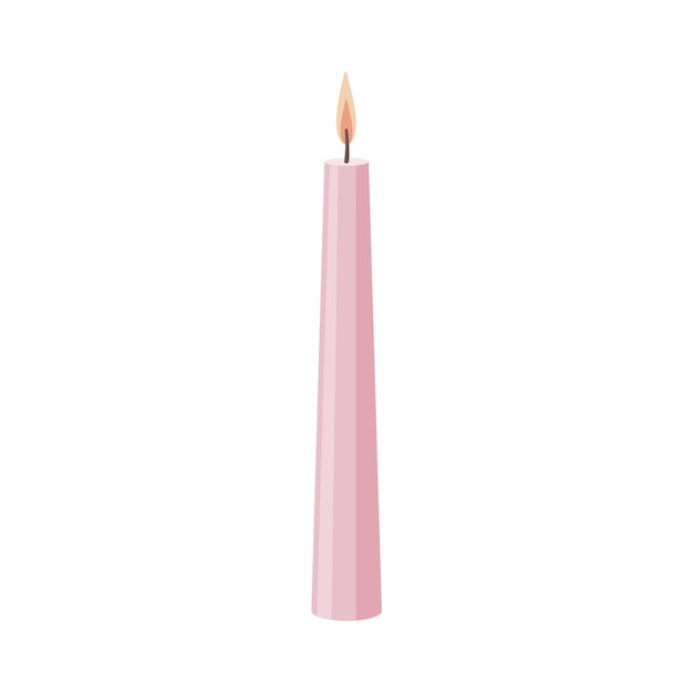Vector aromatherapy burning candle isolated on white background hand drawn vector illustration