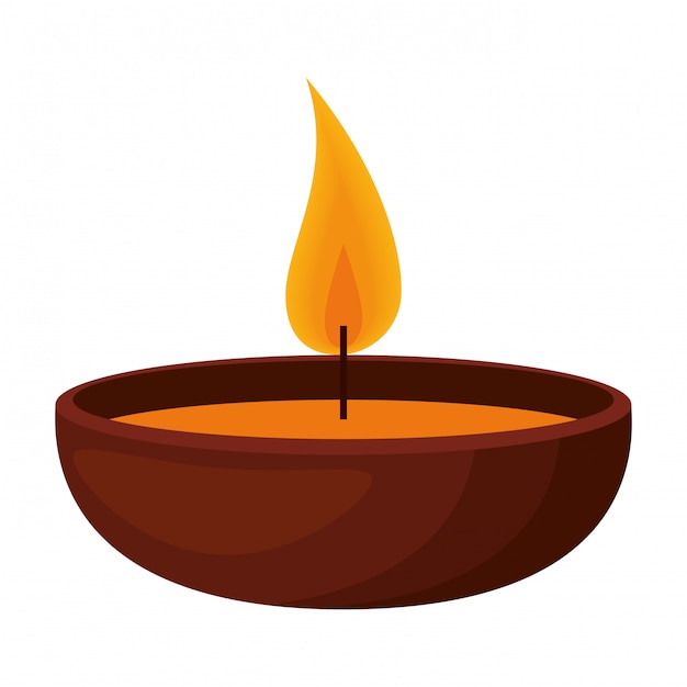 Icona isolata candela di aromaterapia