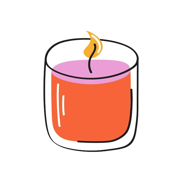 Aromatic candle for aroma therapy isolated on light background. Cute home decoration