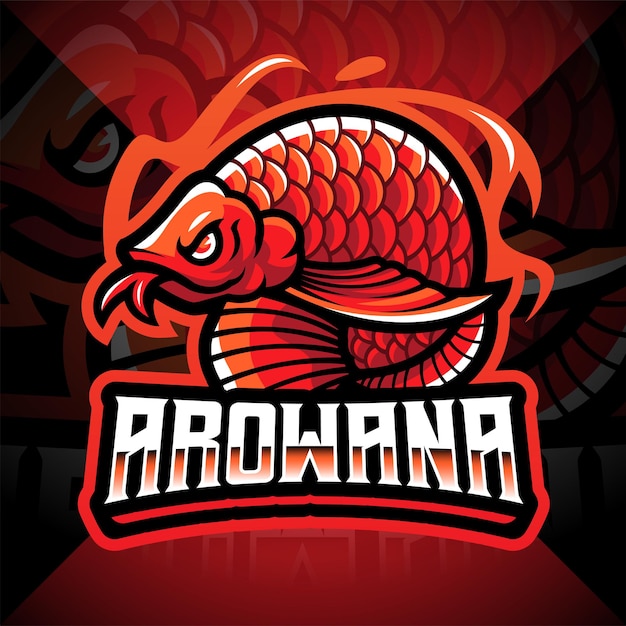 Дизайн логотипа талисмана arowana esport