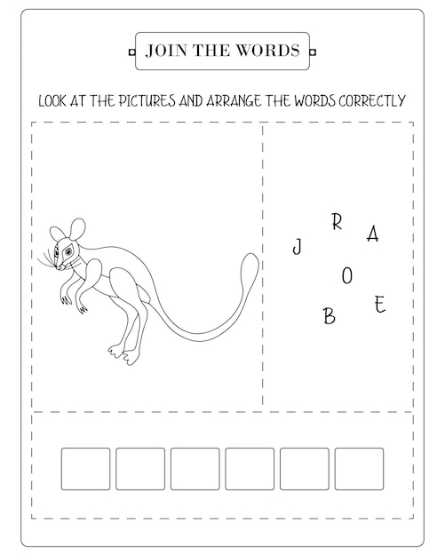 Arrange the word correctly kids worksheet