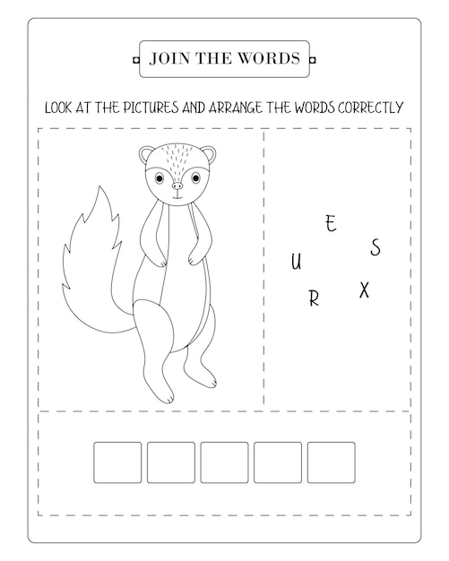 Arrange The Word Correctly Kids Worksheet