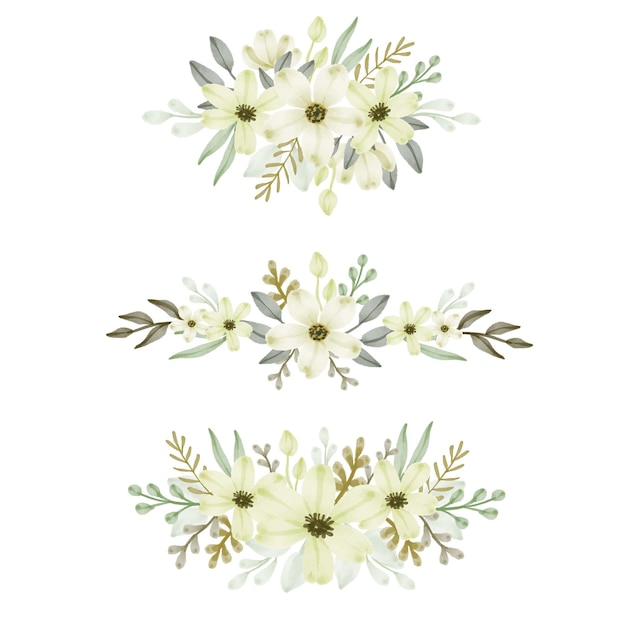 Vector arrangement floral watercolor of soft yellow wreath