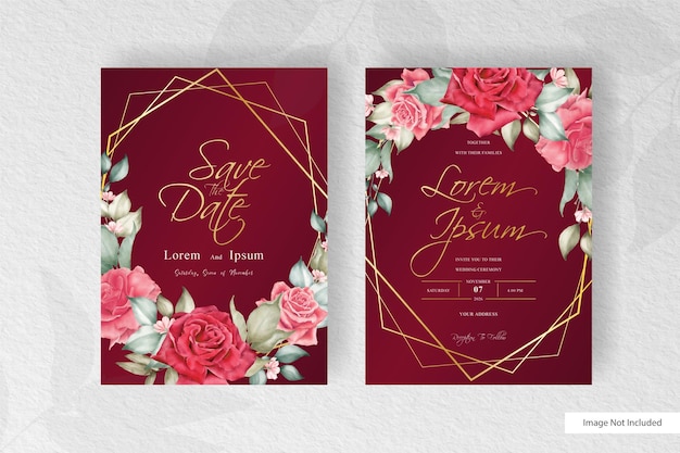 배열 꽃 결혼식 초대 카드 서식 파일