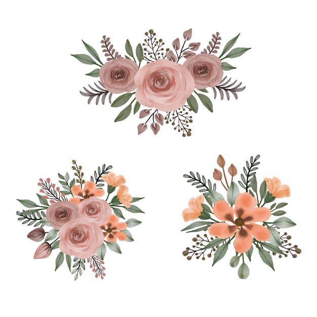 Vector arrangement watercolor floral frame