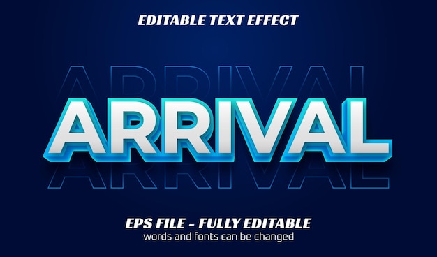 Vector arrival sale promotion text effect template