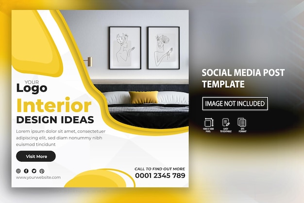 Vector arrivals furniture design social media post template