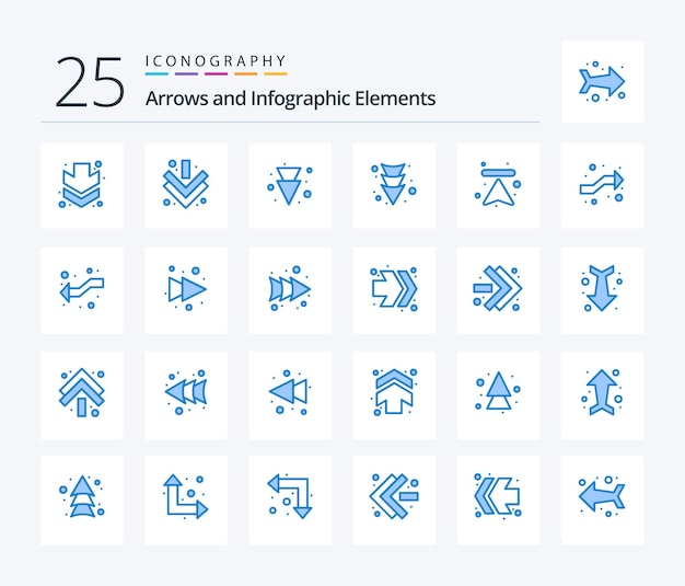 Arrow 25 blue color icon pack inclusief pijl naar rechts kruisen links kruisen
