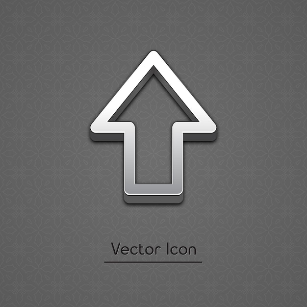 Трехмерная векторная иконка со стрелкой Иллюстрация поднятого символа