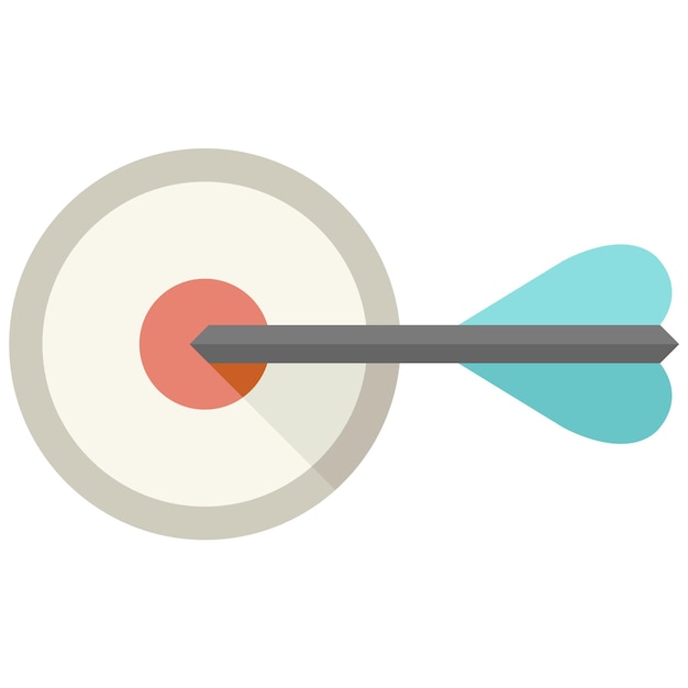 Vector arrow bulls eye icon in flat color style