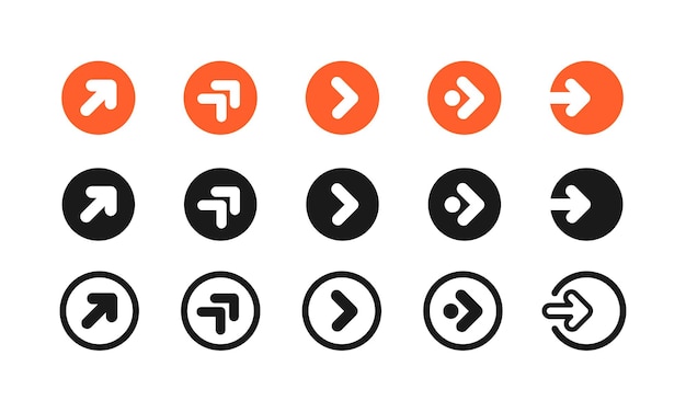 Arrow button icon set, Modern simple arrows symbol collection