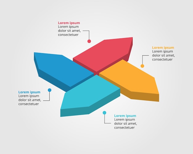 arrow chart template for infographic for presentation for 4 element