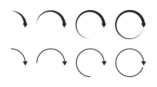 Vector arrow circle icon set loop arrow round set refresh arrows sign