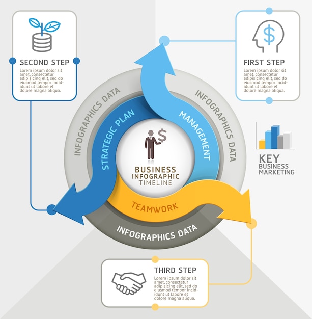 Arrow circle infographics template.