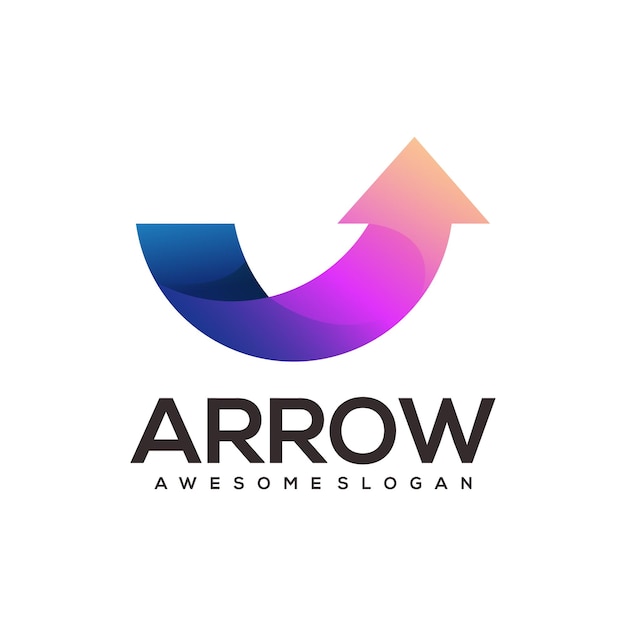 arrow colorful gradient logo abstract illustration