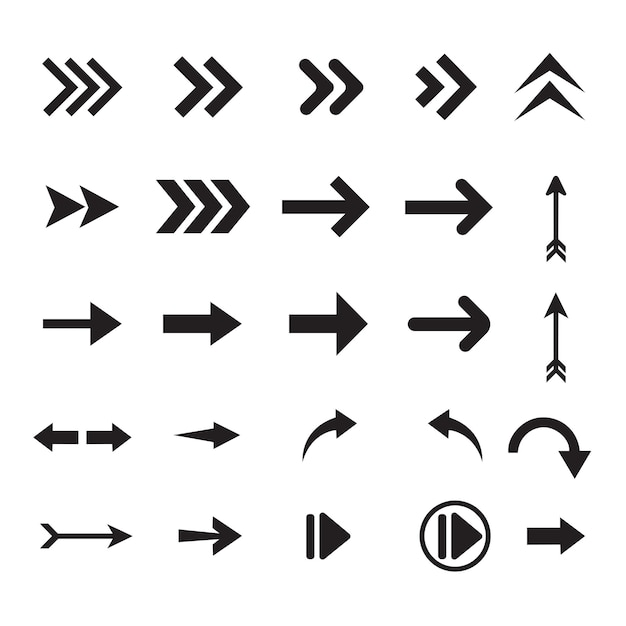 Vector arrow design collection icons set