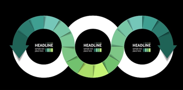 Вектор arrow devops infinity инфографика 3 шага варианты шаблона схема схема диаграммы