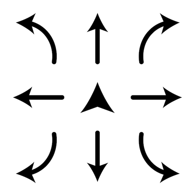 벡터 화살표 방향 아이콘 디자인 모음