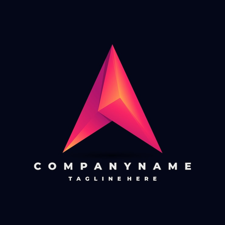 Vector arrow and gemstone logo concept