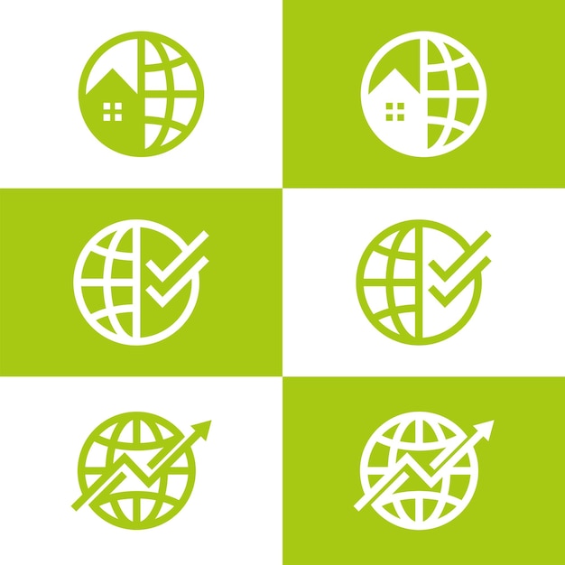 Arrow and globe logo design business finance symbol vector illustration