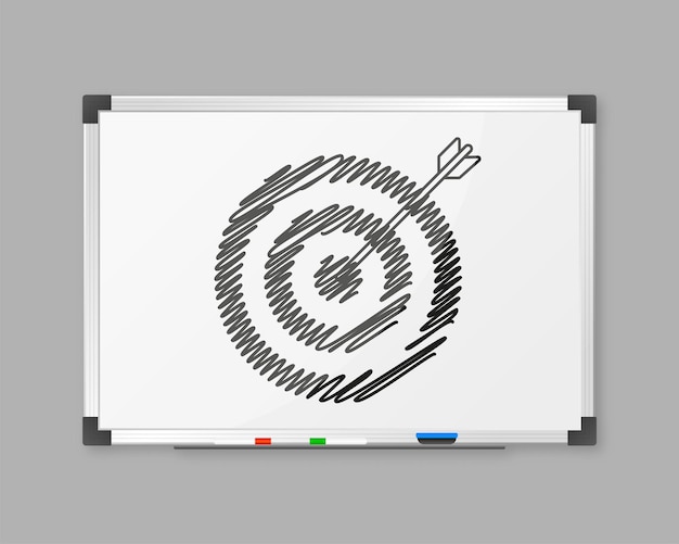 Vector arrow hit goal ring in archery target vector illustration