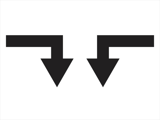Vector arrow icon in basic straight flat style vector illustration