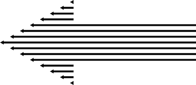 Vettore iconica a freccia simbolo di direzione linee guida di direzione successiva