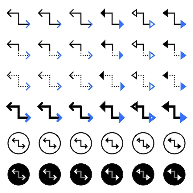 Arrow icon related to connection and flow