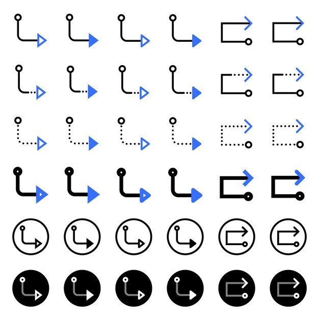 Iconica a freccia relativa alla connessione e al flusso