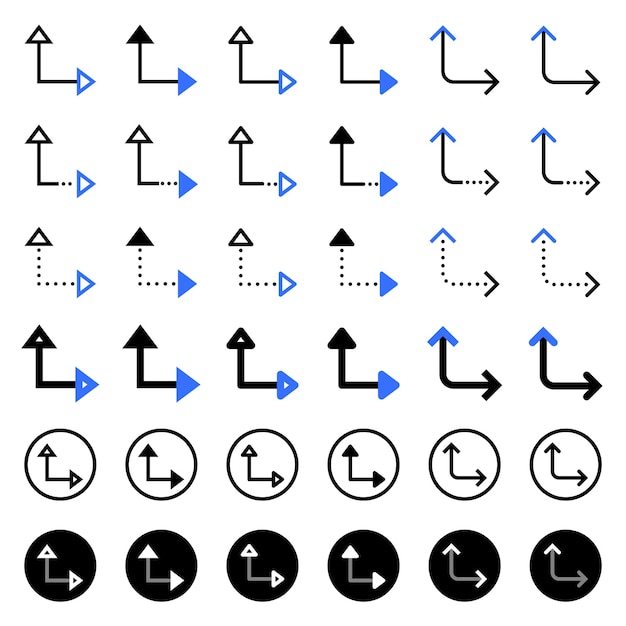 Arrow icon related to connection and flow