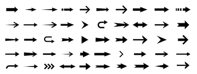 Arrow icon Set of arrows Vector illustration