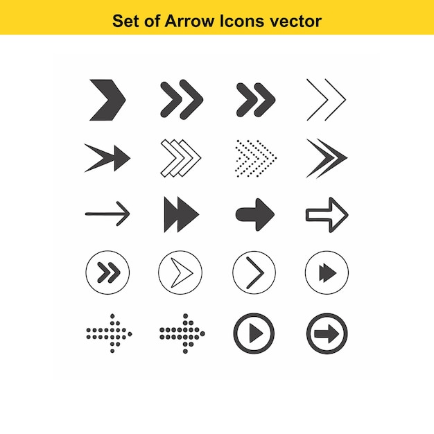 arrow icon set isolated on white background 5