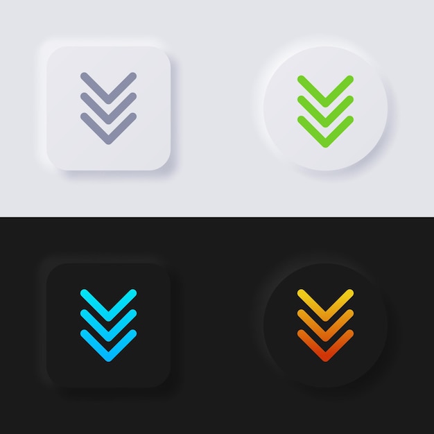 Arrow Icon set Multicolor neumorfisme knop soft UI Design voor webdesign Application UI en meer Button Vector