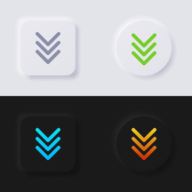 Arrow icon set multicolor neumorfisme knop soft ui design voor webdesign application ui en meer button vector